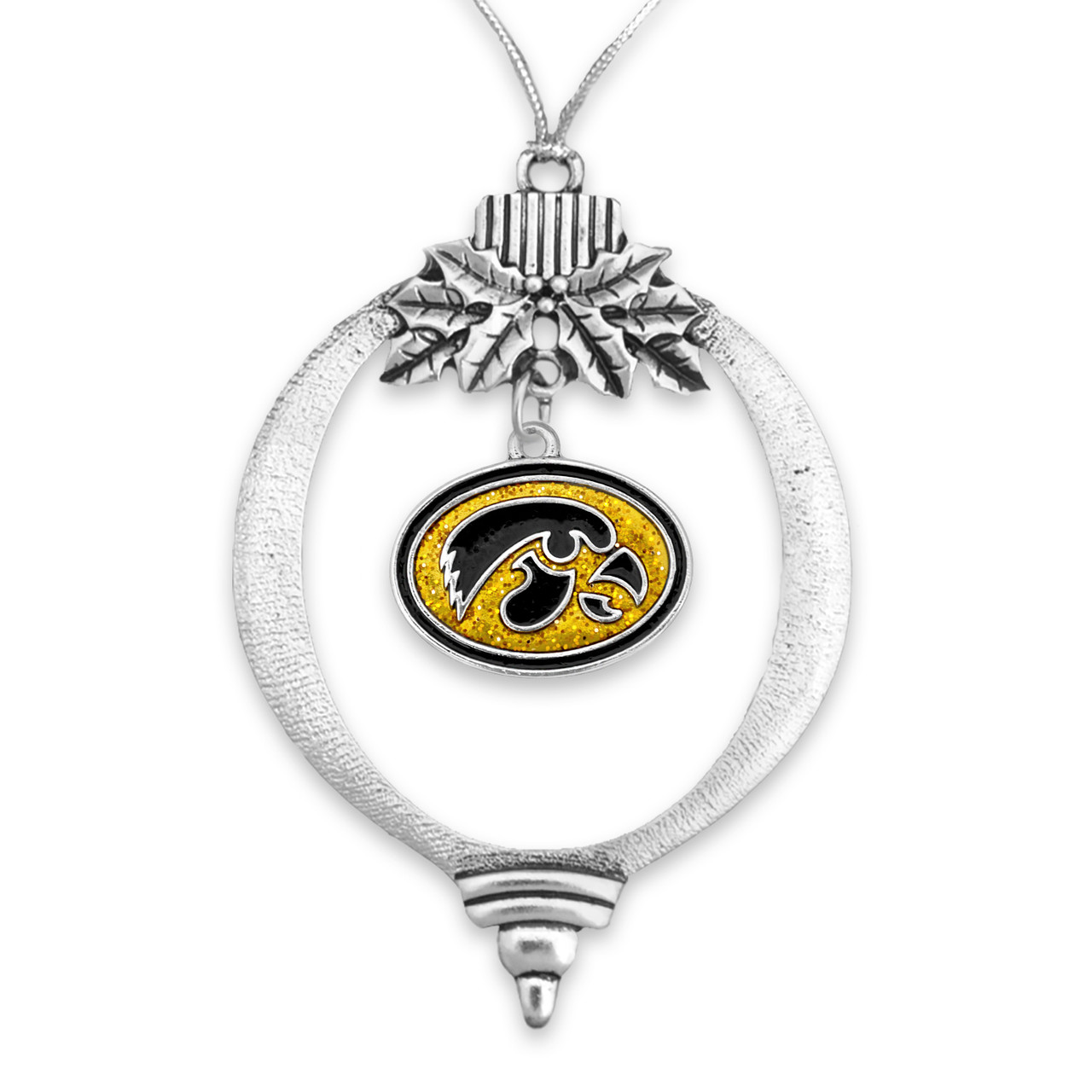 Iowa Hawkeyes Glitter Charm Ornament