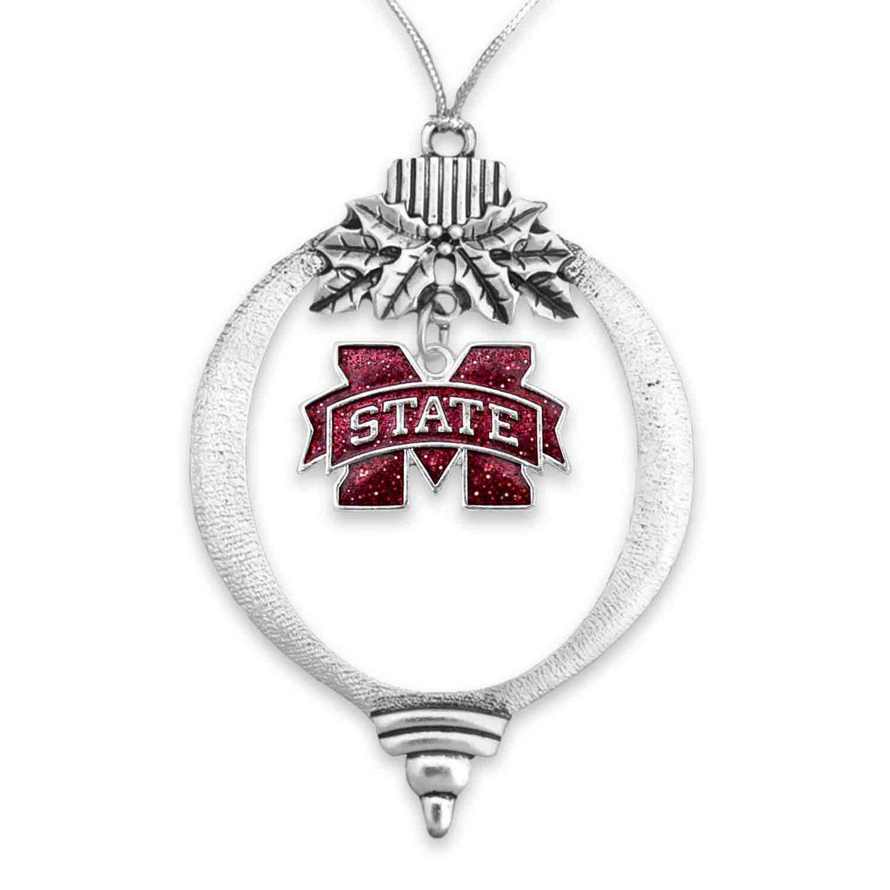 Mississippi State Bulldogs Glitter Charm Ornament