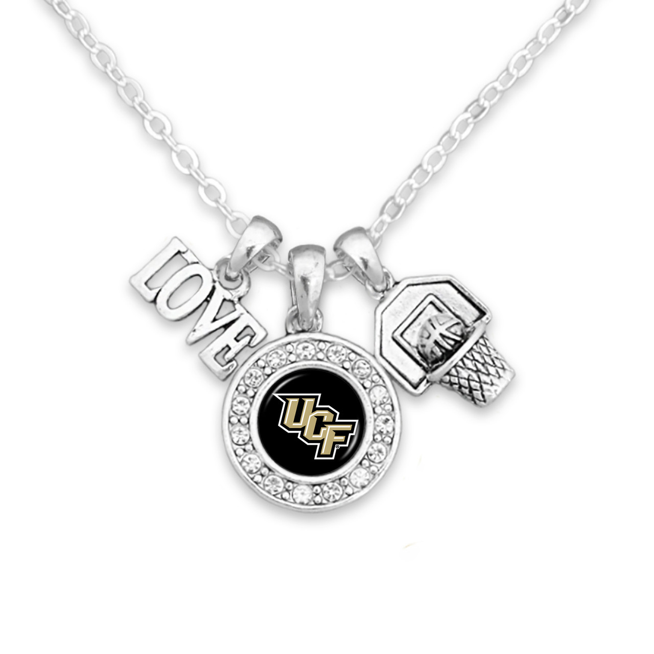 Central Florida Knights Necklace- Basketball, Love and Logo