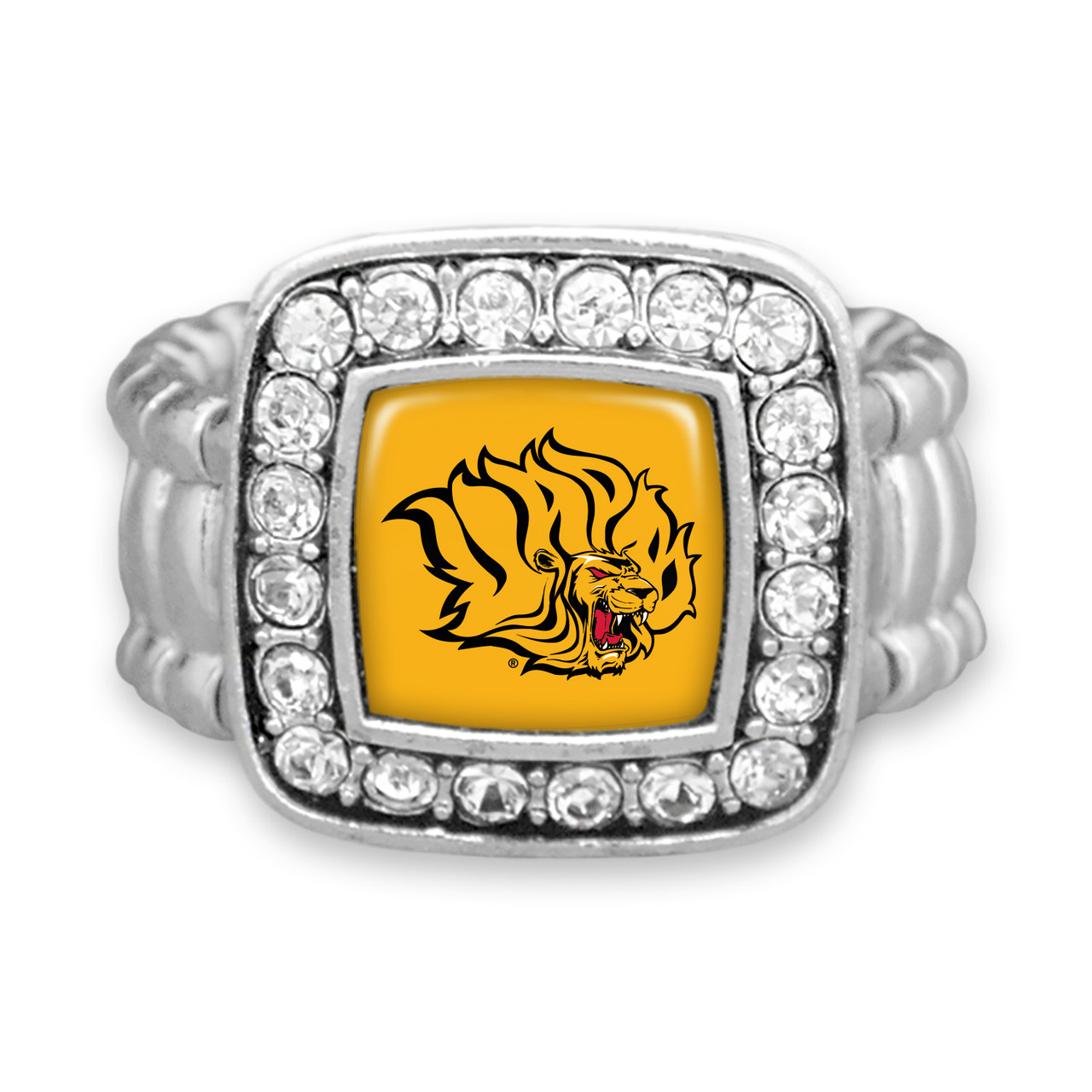 Arkansas Pine Bluff Stretch Ring- Crystal Square