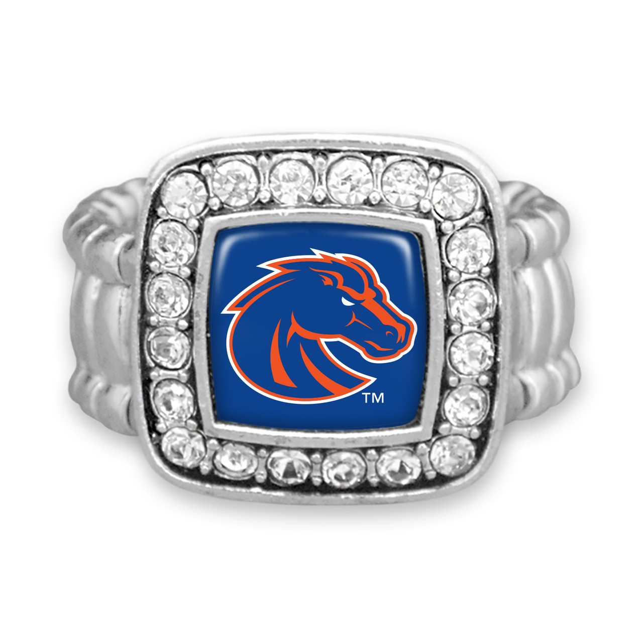 Boise State Broncos Stretch Ring- Crystal Square