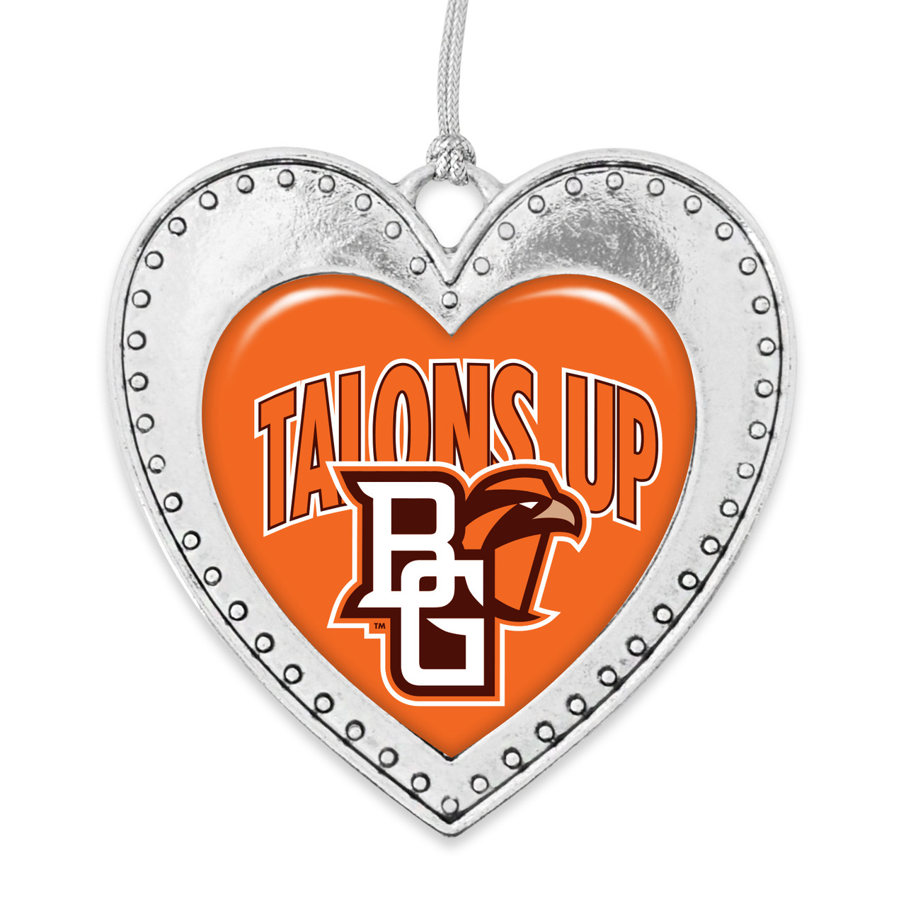 Bowling Green State Falcons Christmas Heart Ornament