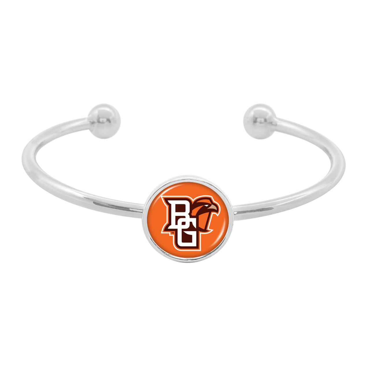 Bowling Green State Falcons Bracelet- Izzie Silver Cuff