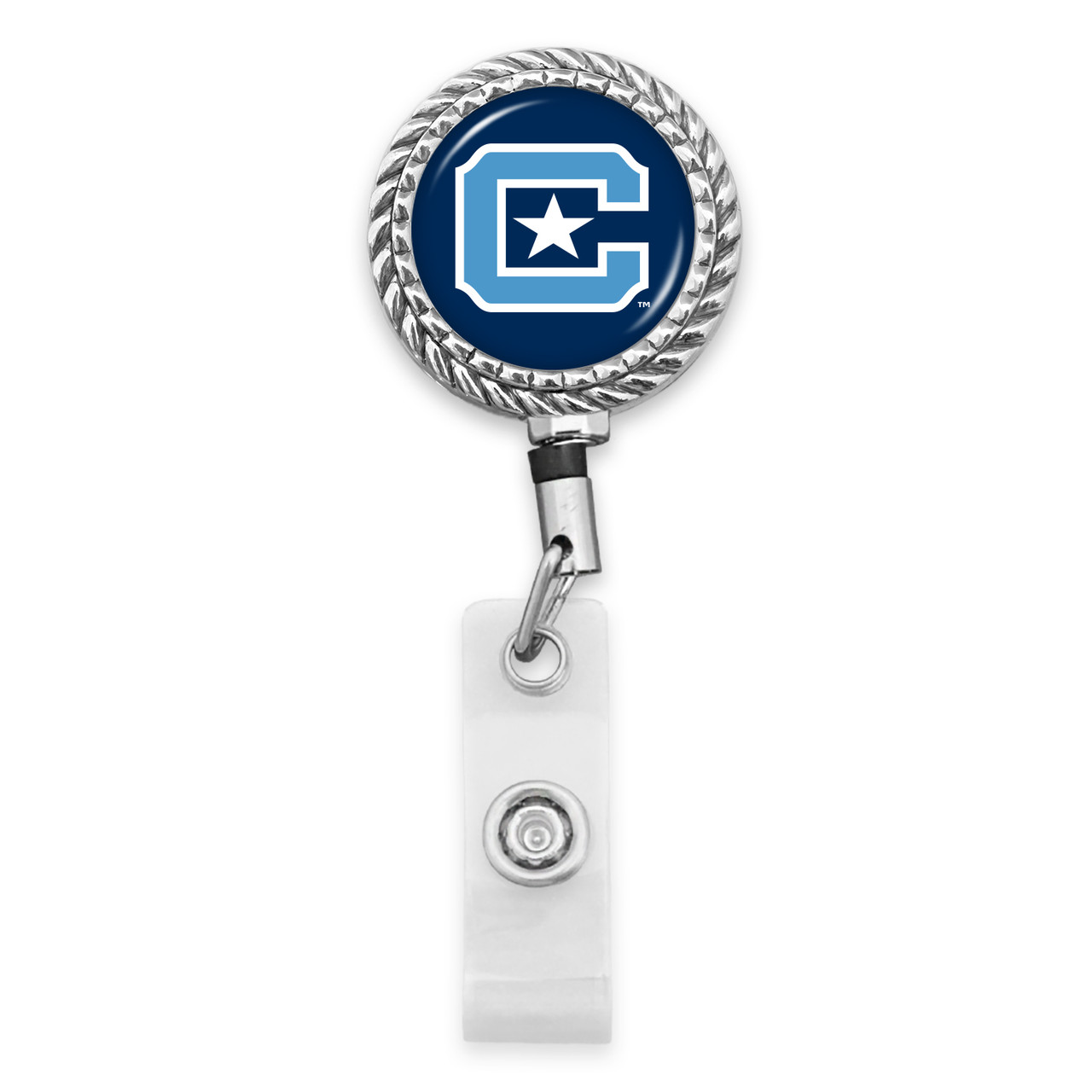 Citadel Bulldogs Belt Clip Badge Reel- Rope Edge