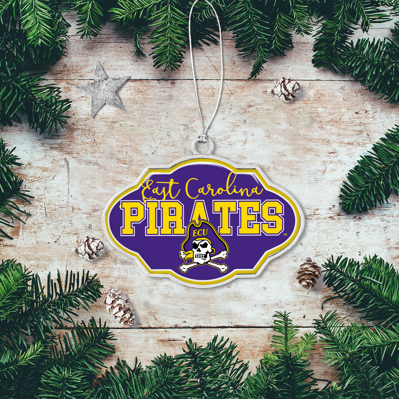 East Carolina Pirates Christmas Frame Ornament