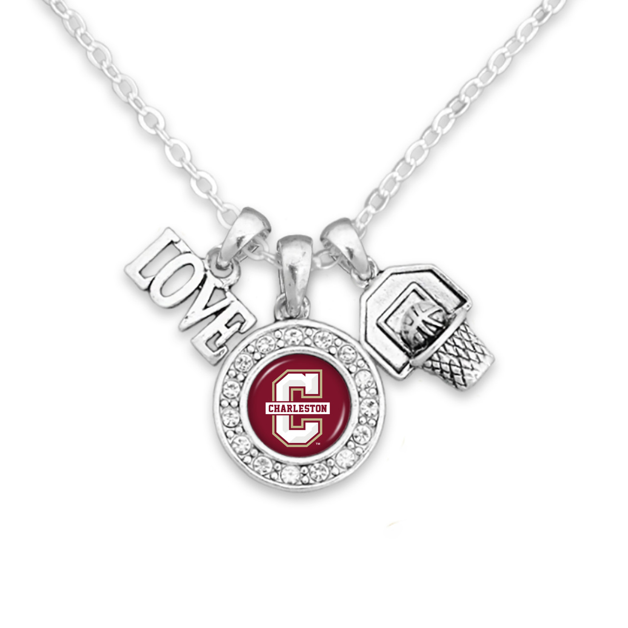 Charleston Cougars Necklace- Basketball, Love and Logo
