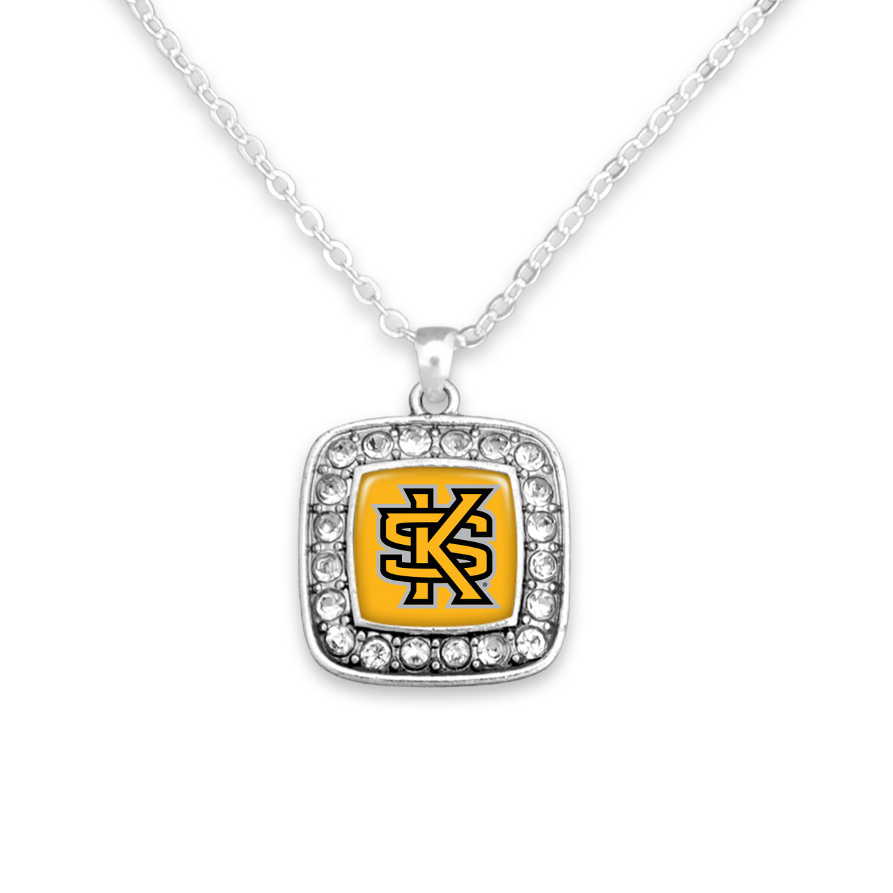Kennesaw State Owls Necklace- Crystal Square