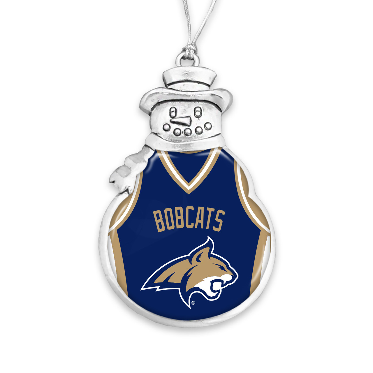 Montana State Bobcats Christmas Ornament- Snowman with Basketball Jersey