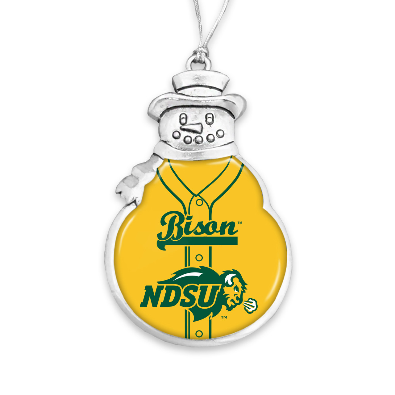 North Dakota State Bison Christmas Ornament- Snowman with Baseball Jersey