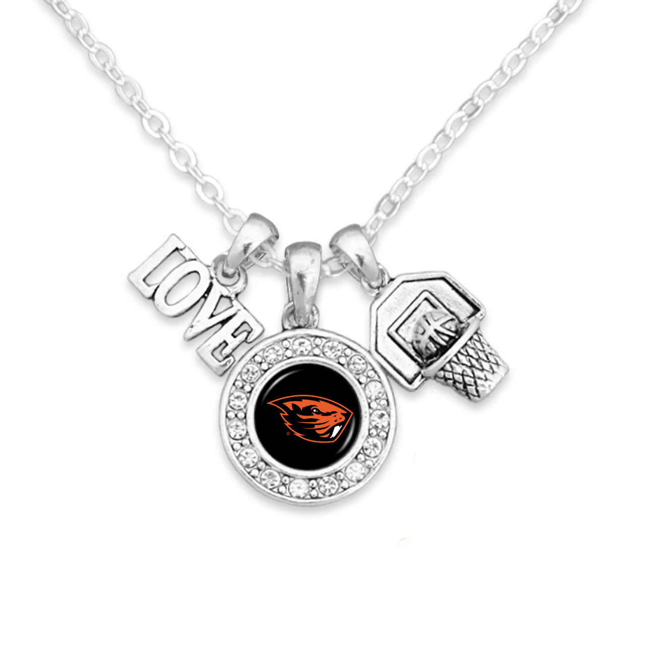 Oregon State Beavers Necklace- Basketball, Love and Logo