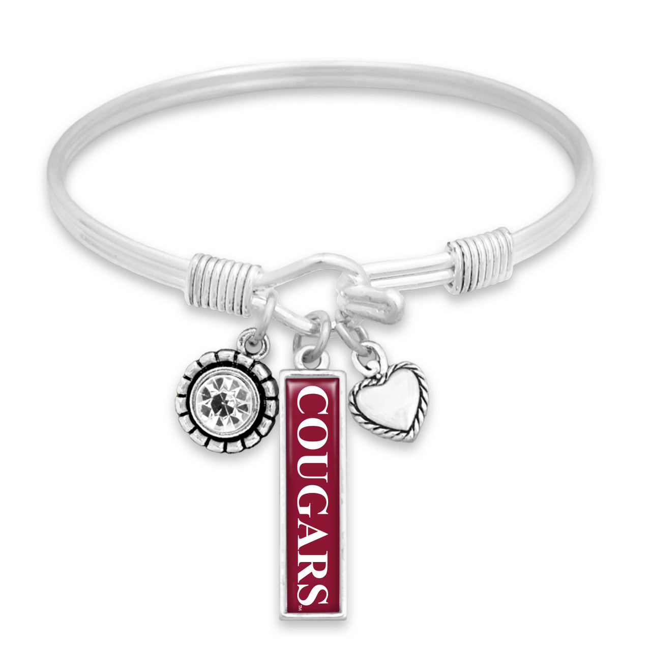 Washington State Cougars Bracelet- Triple Charm