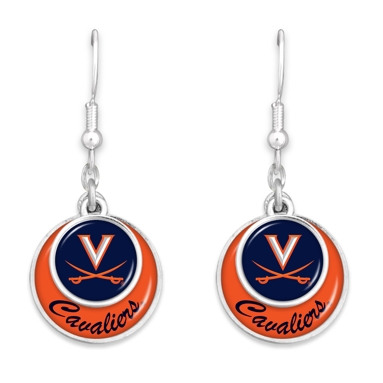 Virginia Cavaliers Earrings-  Stacked Disk