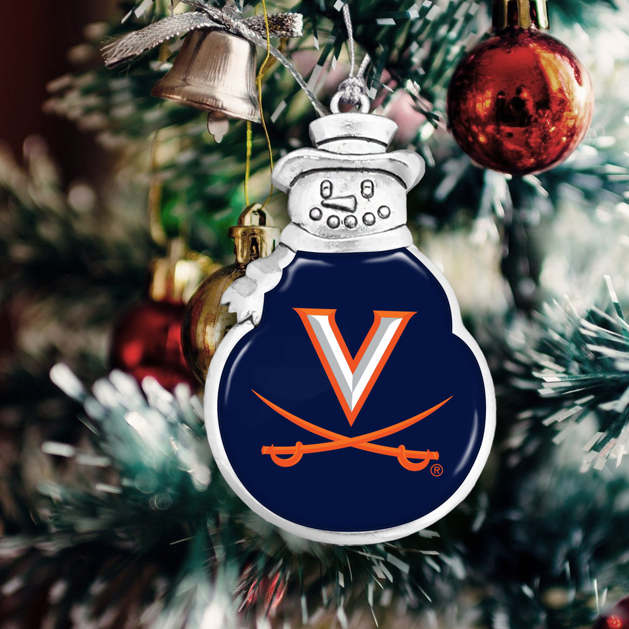 Virginia Cavaliers Christmas Ornament- Snowman