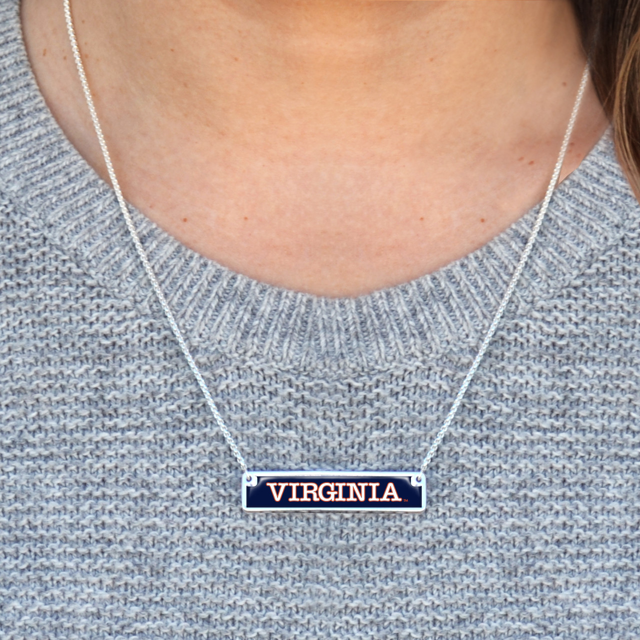 Virginia Cavaliers Necklace- Nameplate (Adjustable Slider Bead)