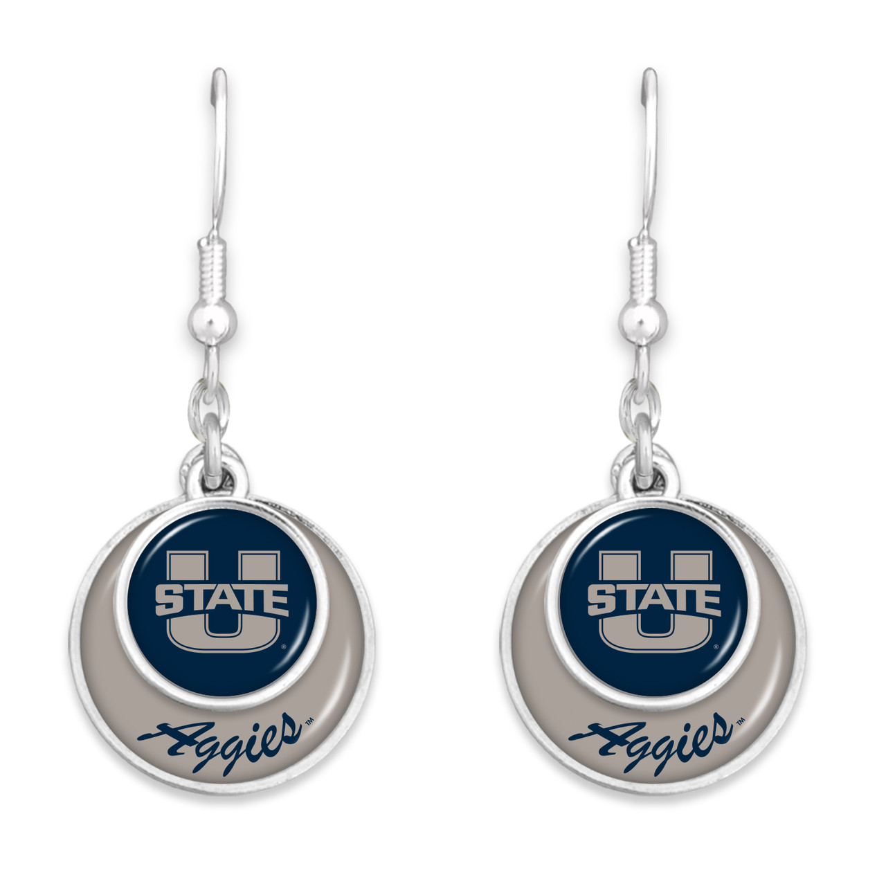 Utah State Aggies Earrings-  Stacked Disk