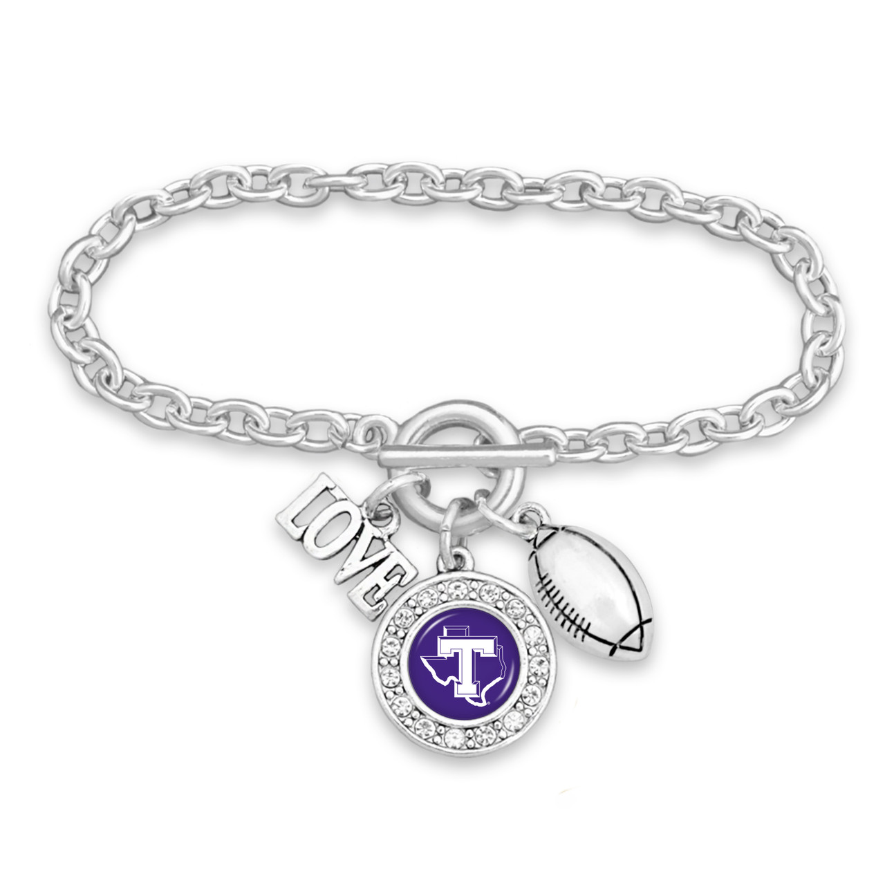 Tarleton State Texans Toggle Bracelet- Football, Love and Logo