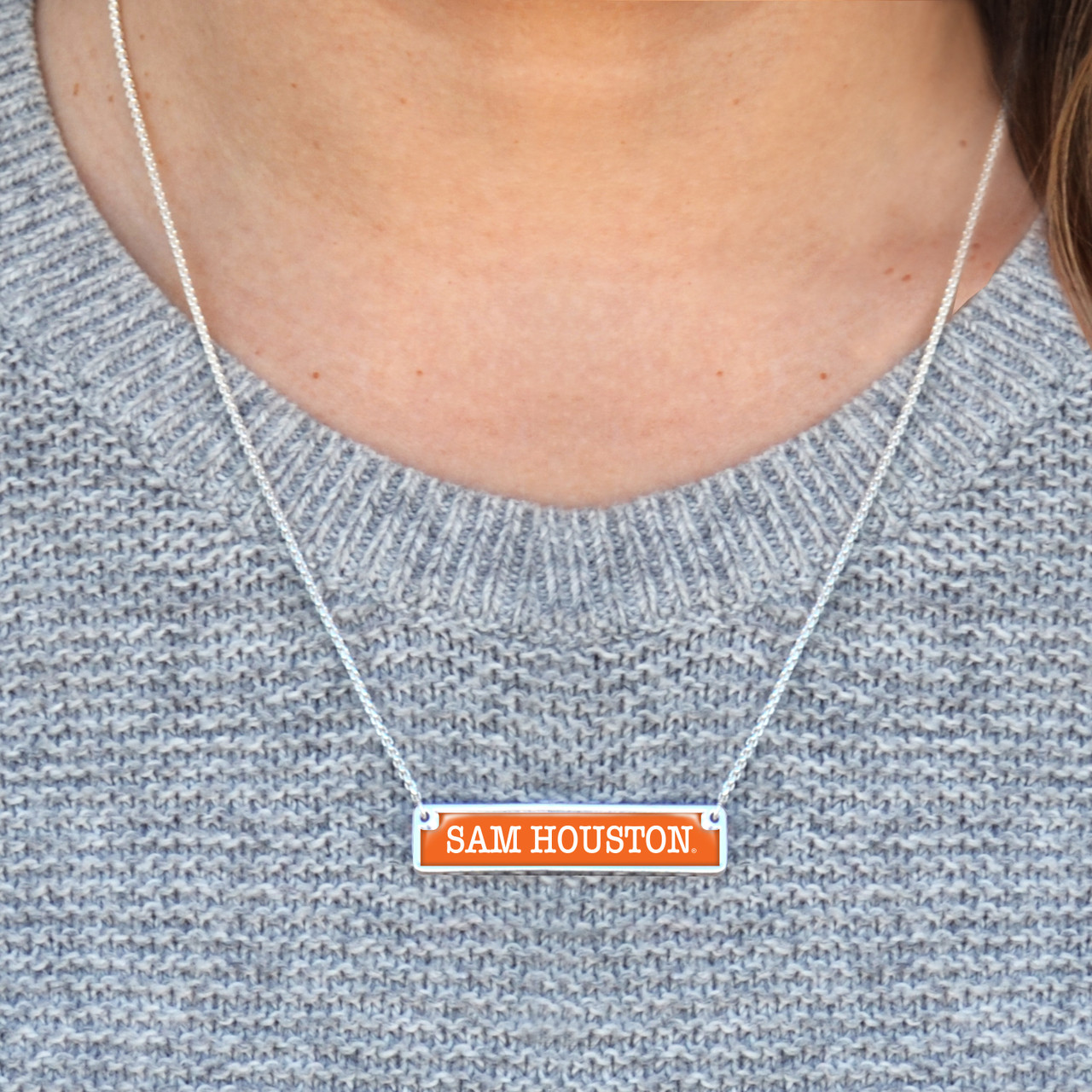 Sam Houston State Bearkats Necklace- Nameplate (Adjustable Slider Bead)
