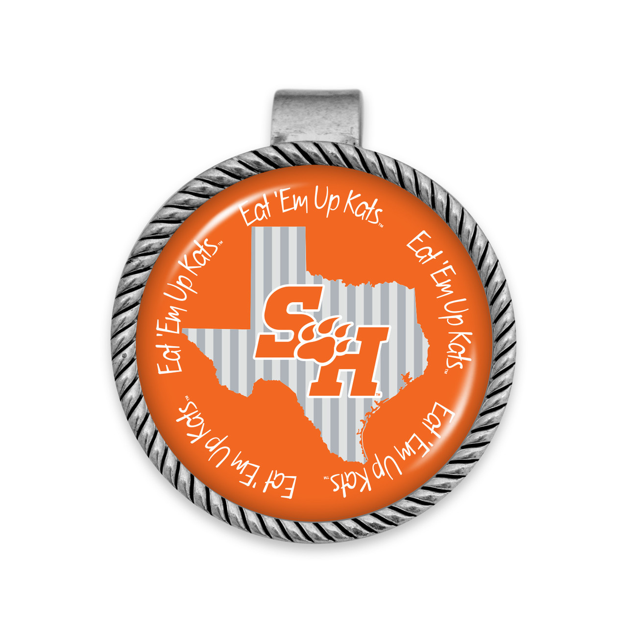 Sam Houston State Bearkats Visor Clip- Striped State Background