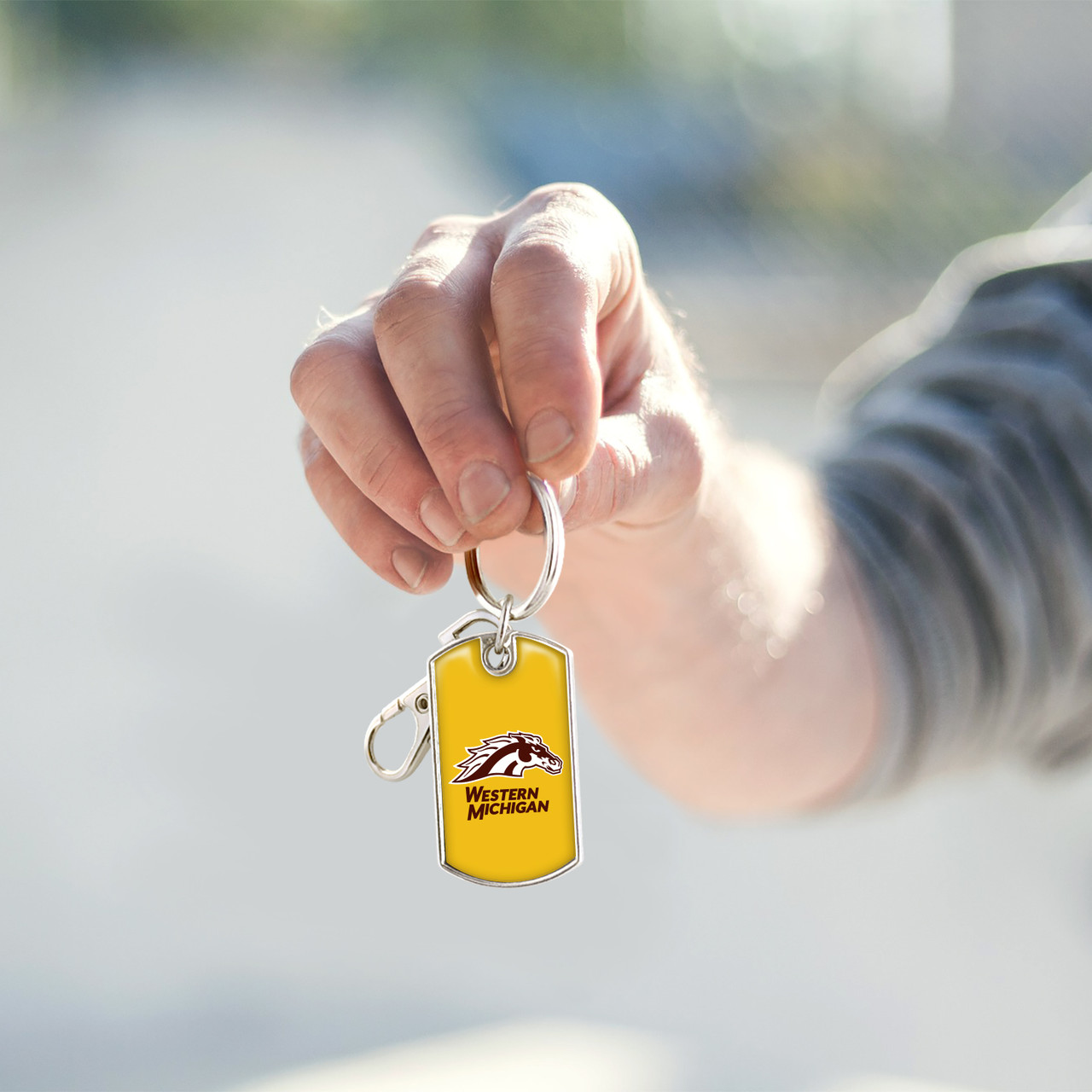 Western Michigan Broncos Key Chain- Dog Tag