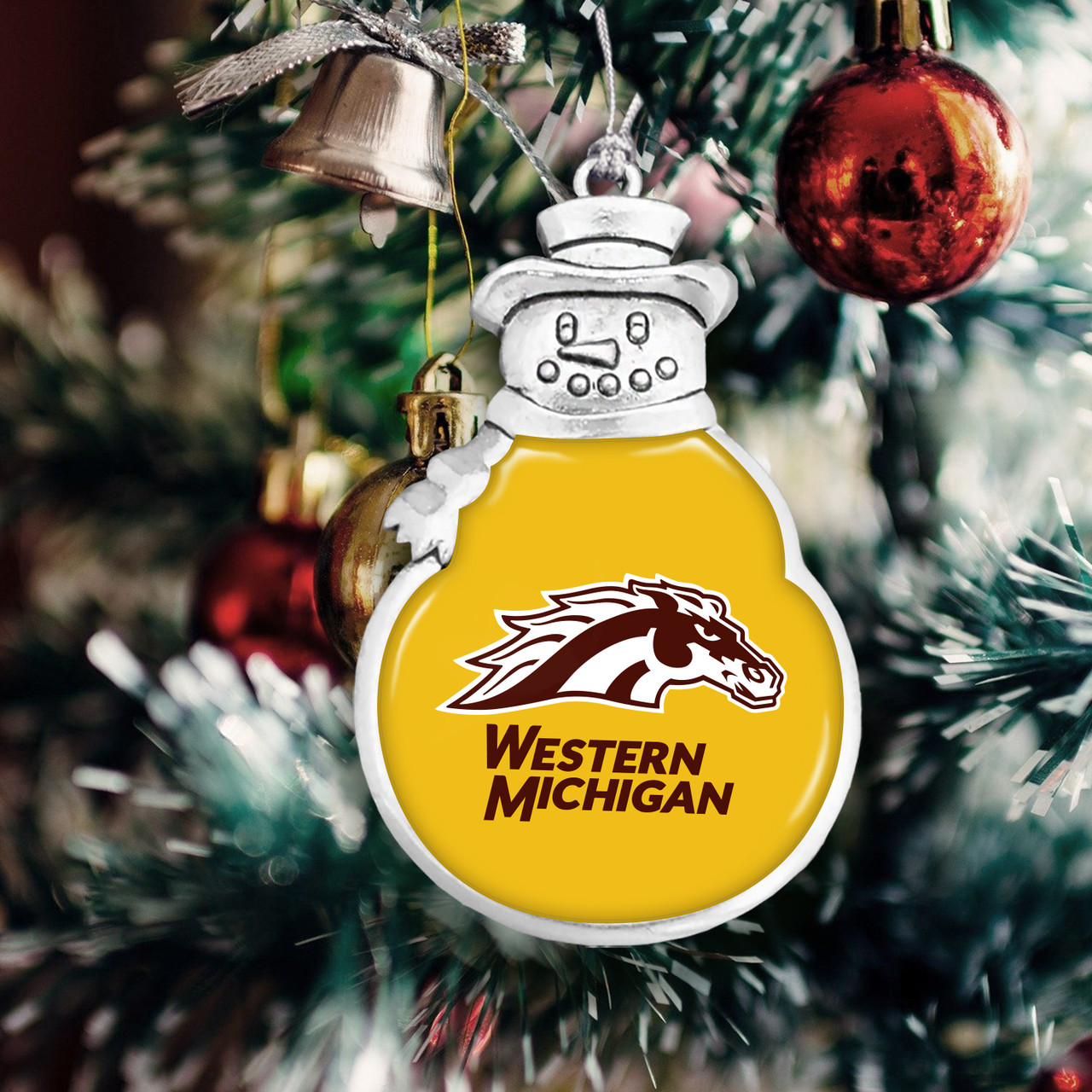 Western Michigan Broncos Christmas Ornament- Snowman