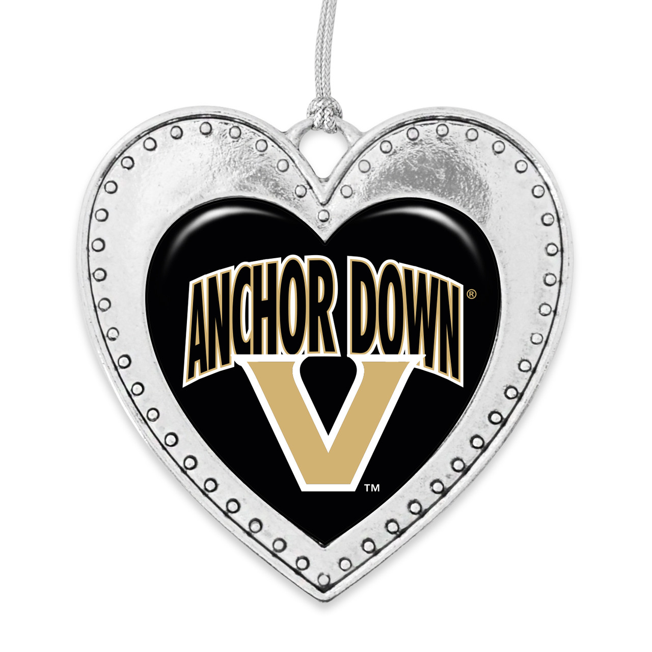 Vanderbilt Commodores Christmas Heart Ornament