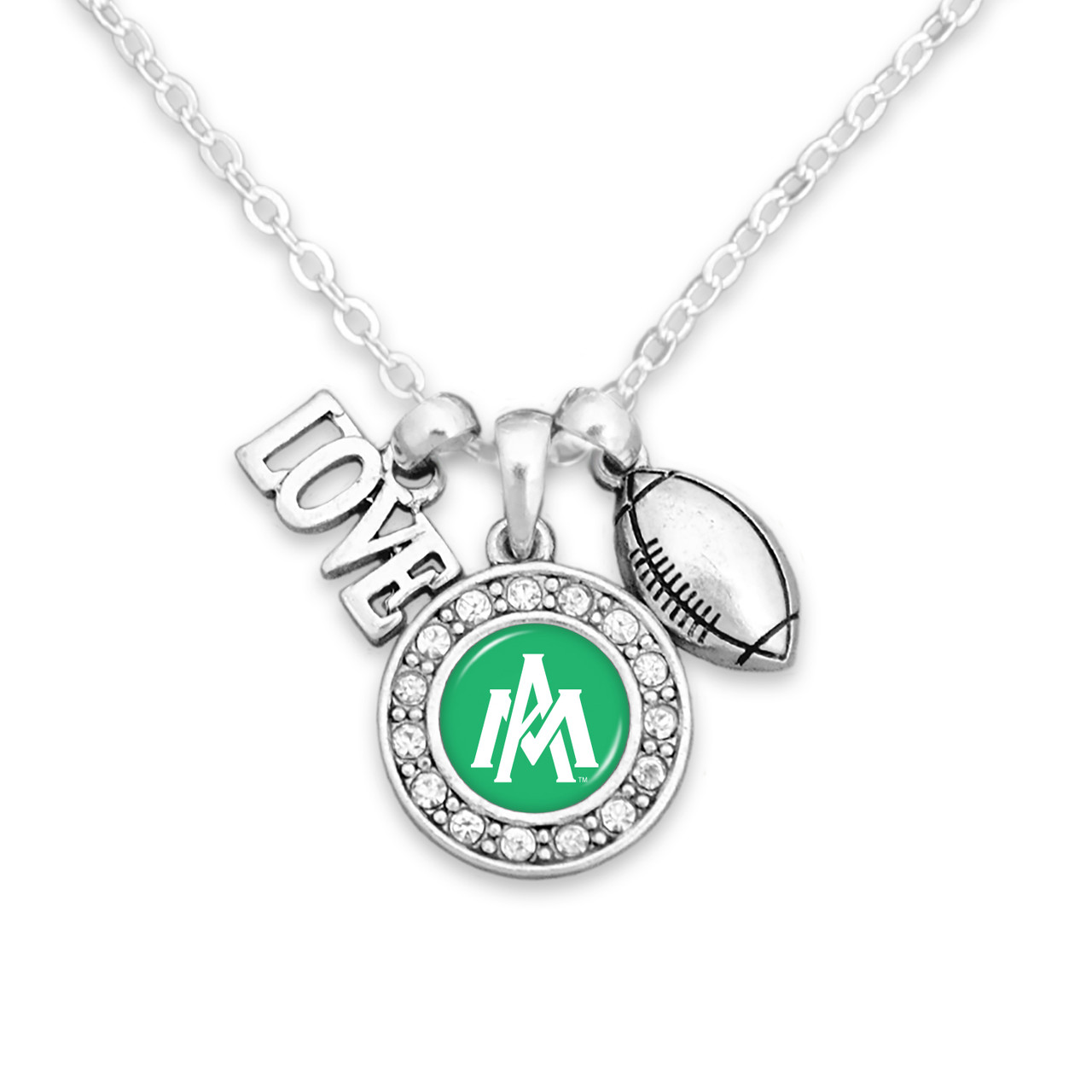 Arkansas-Monticello Boll Weevils Necklace- Football, Love and Logo