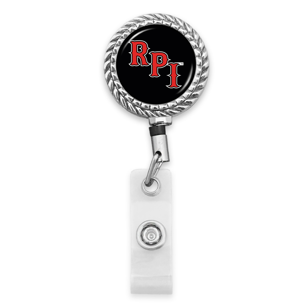 Rensselaer Polytechnic Institute Belt Clip Badge Reel- Rope Edge