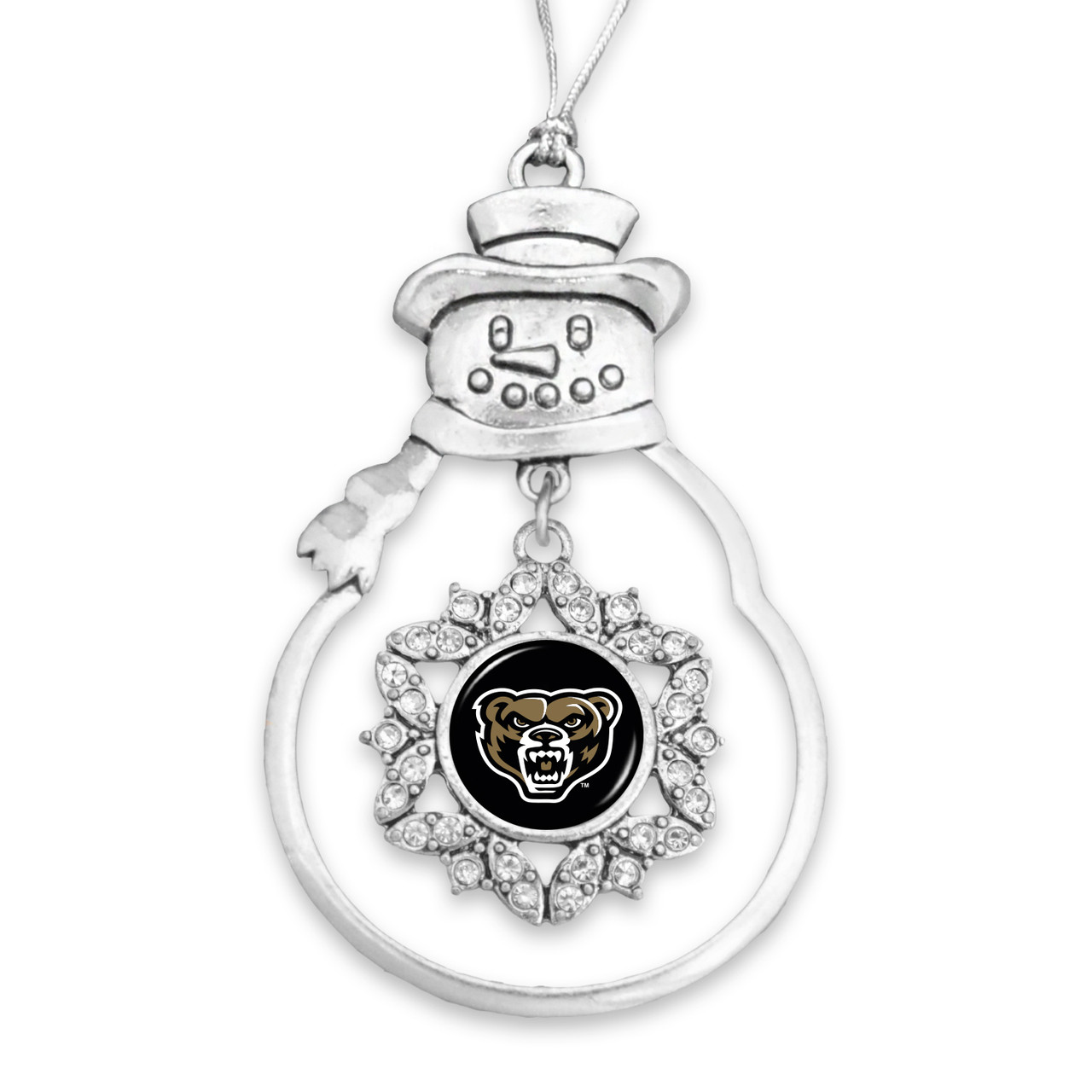 Oakland Grizzlies Christmas Ornament- Snowman with Hanging Charm