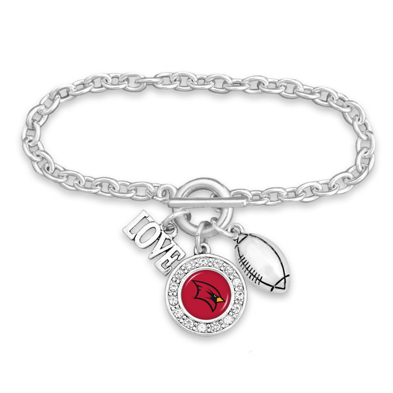 Saginaw Valley State Cardinals Toggle Bracelet- Football, Love and Logo