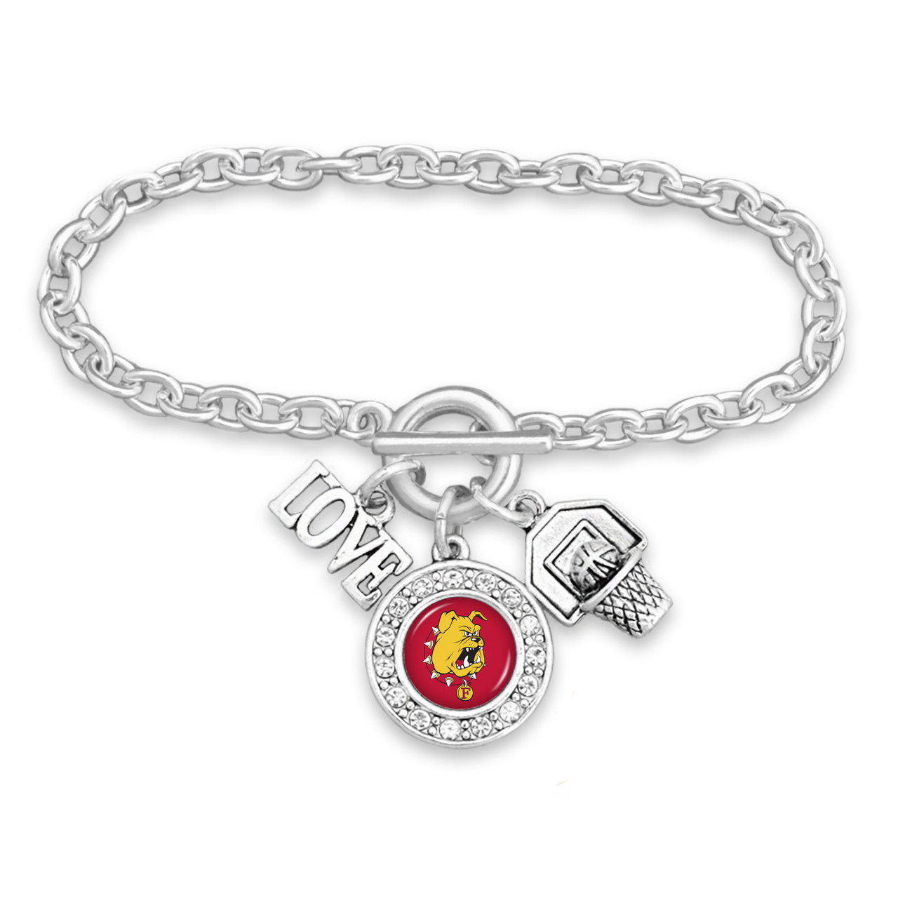 Ferris State Bulldogs Bracelet- Basketball, Love and Logo