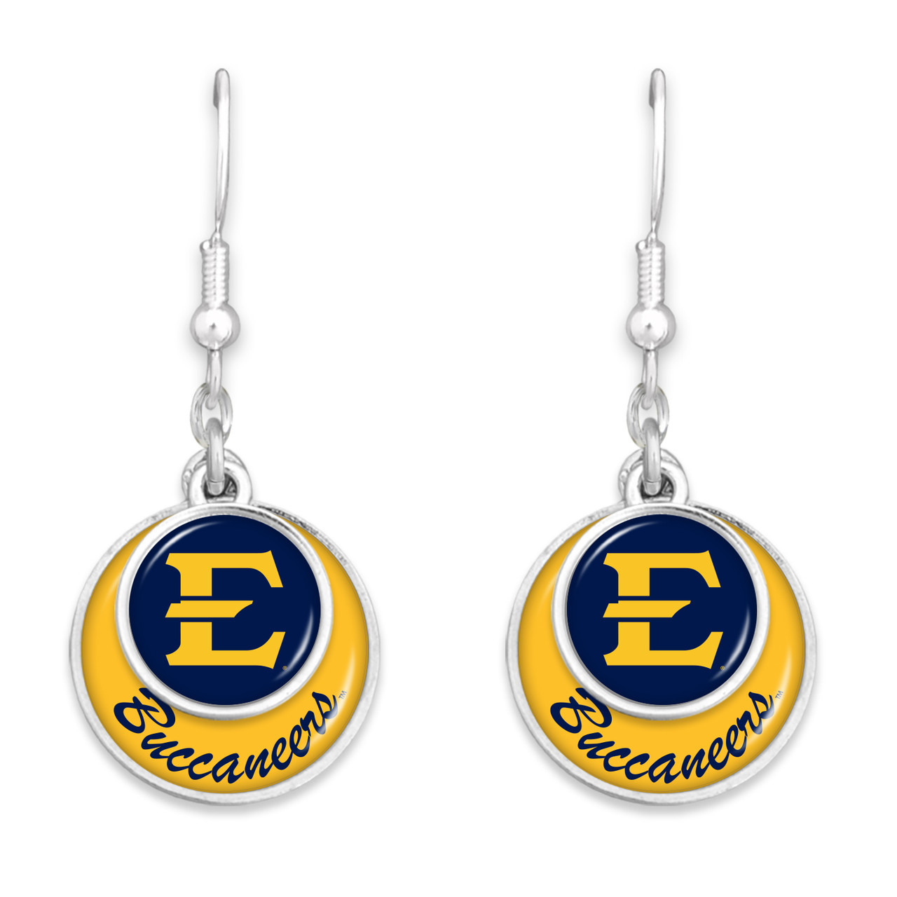 East Tennessee State Buccaneers Earrings-  Stacked Disk