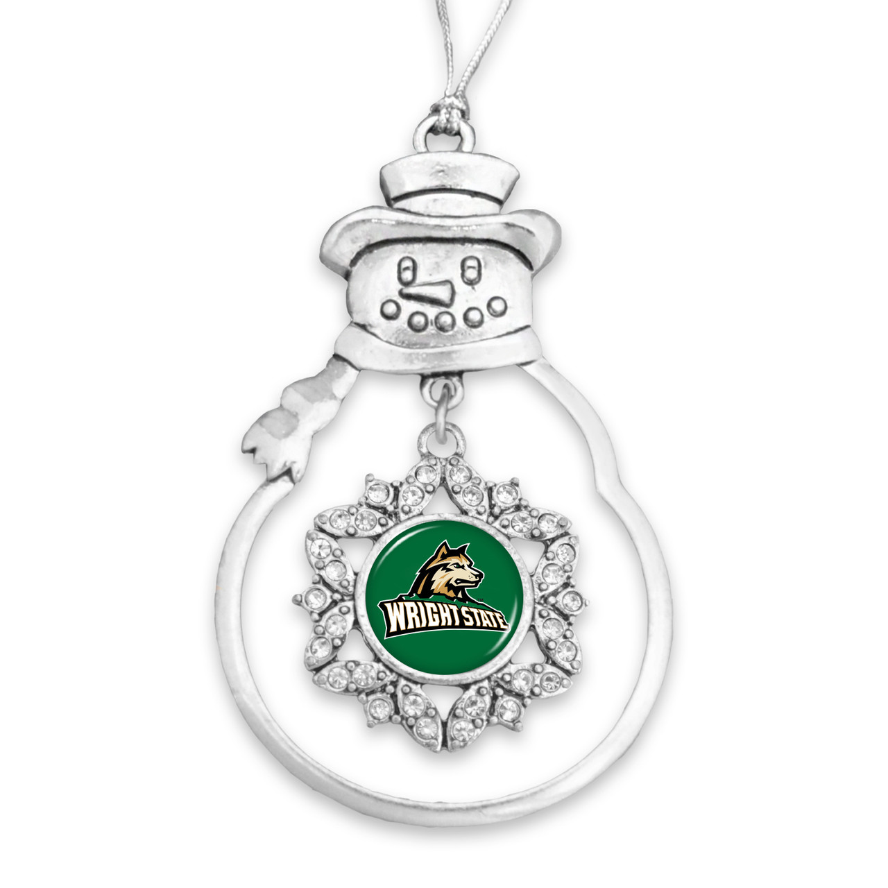 Wright State Raiders Christmas Ornament- Snowman with Hanging Charm