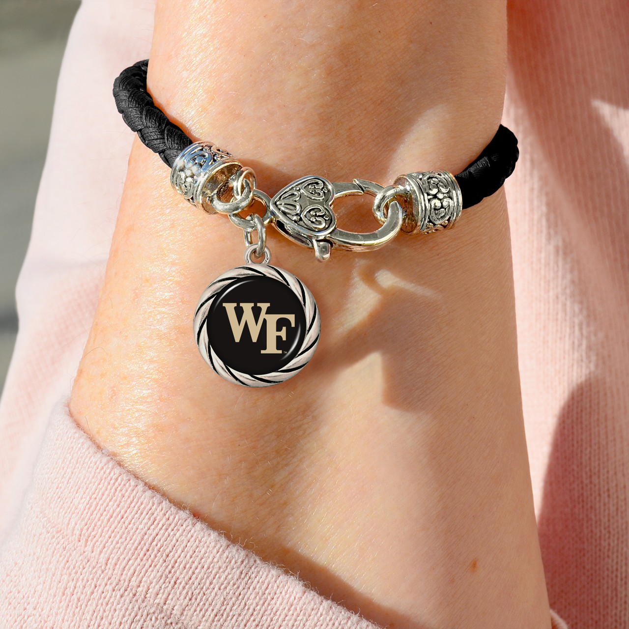 Wake Forest Demon Deacons Bracelet- Harvey Leather Twisted Rope