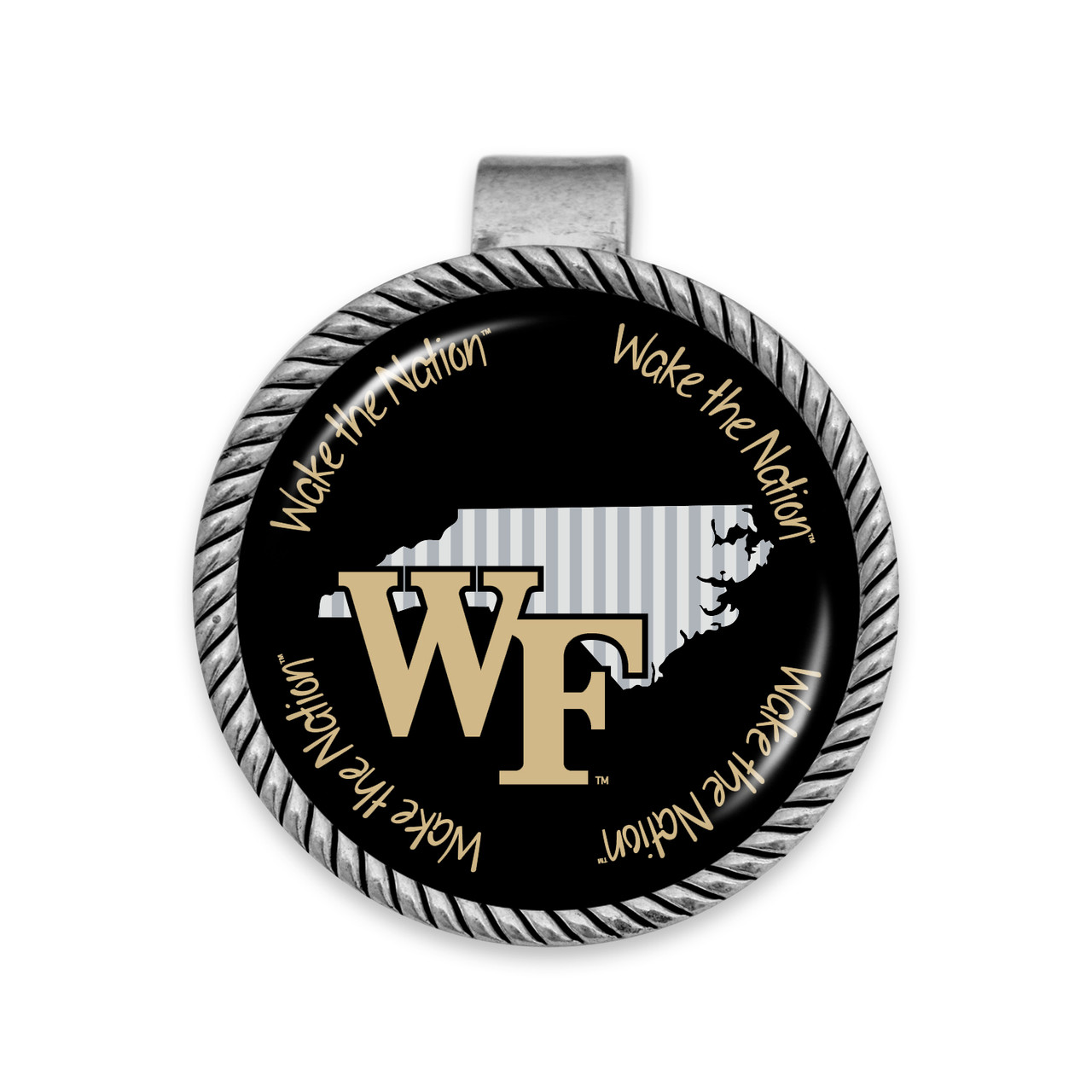 Wake Forest Demon Deacons Visor Clip- Striped State Background