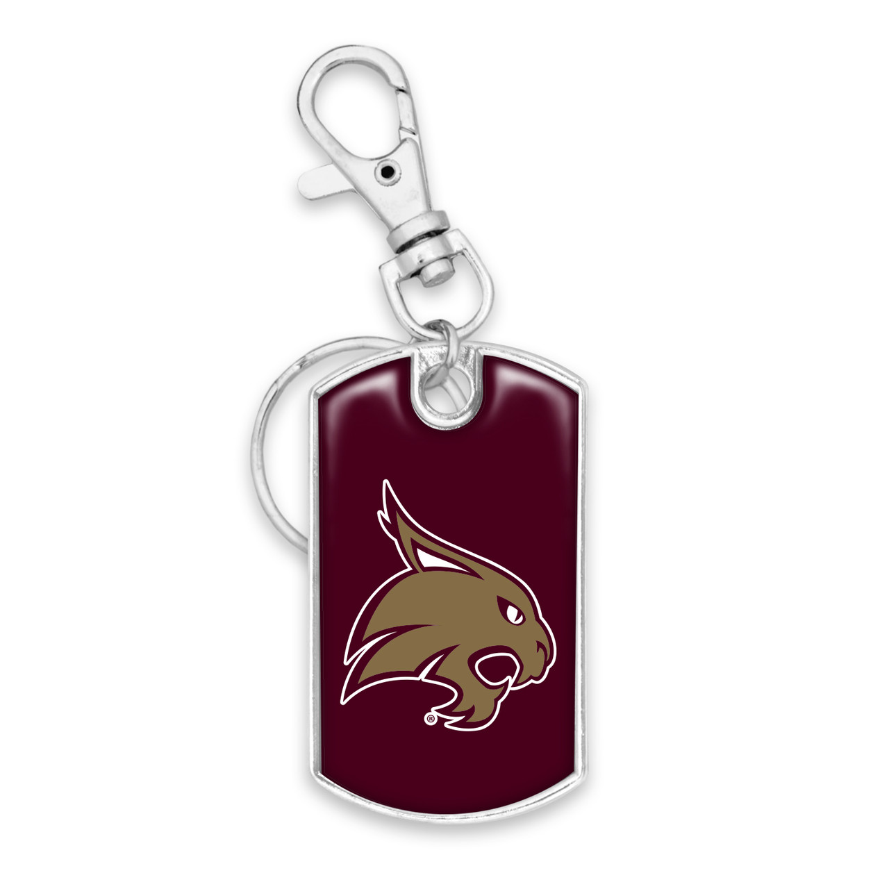 Texas State Bobcats Key Chain- Dog Tag