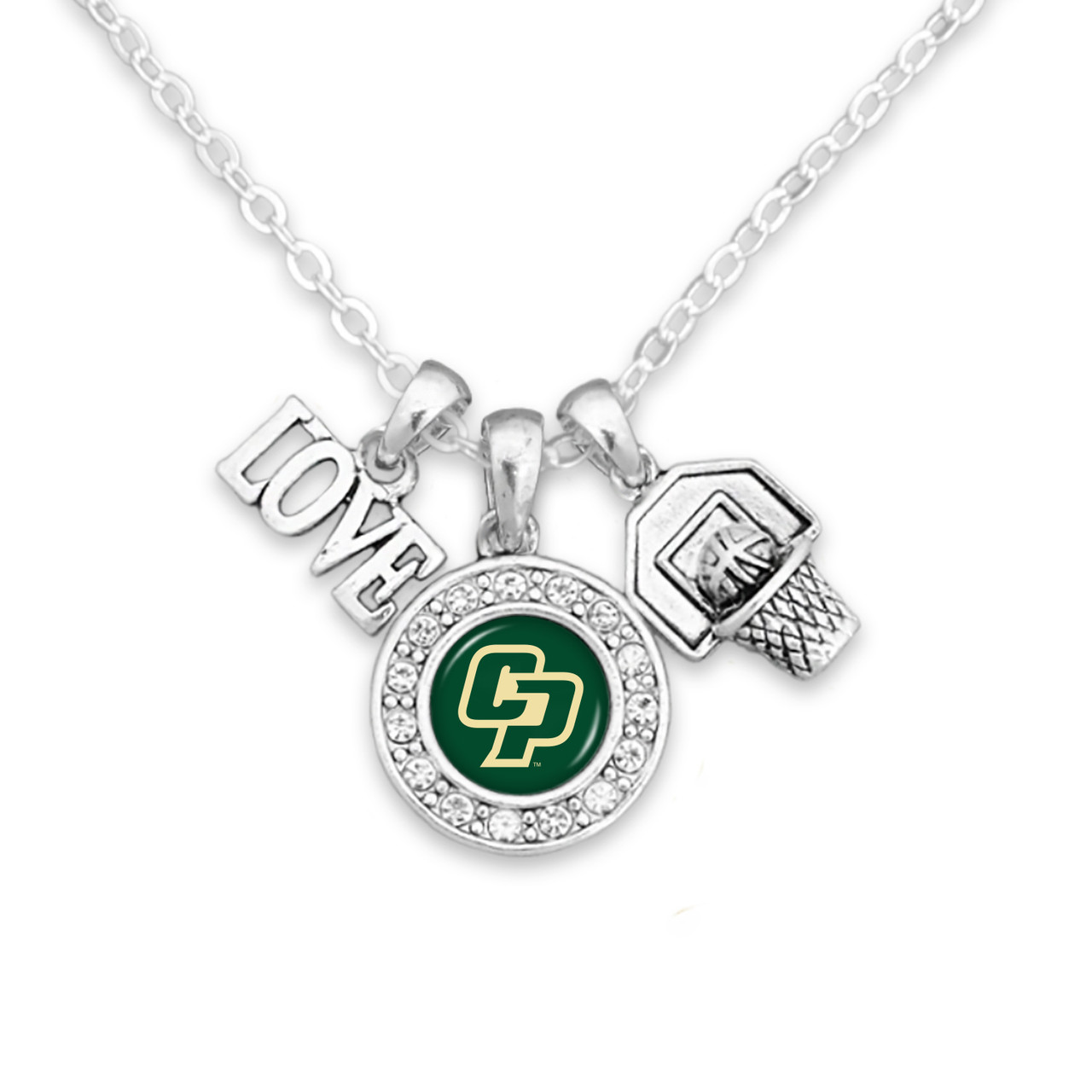 Cal Poly Mustangs Necklace- Basketball, Love and Logo