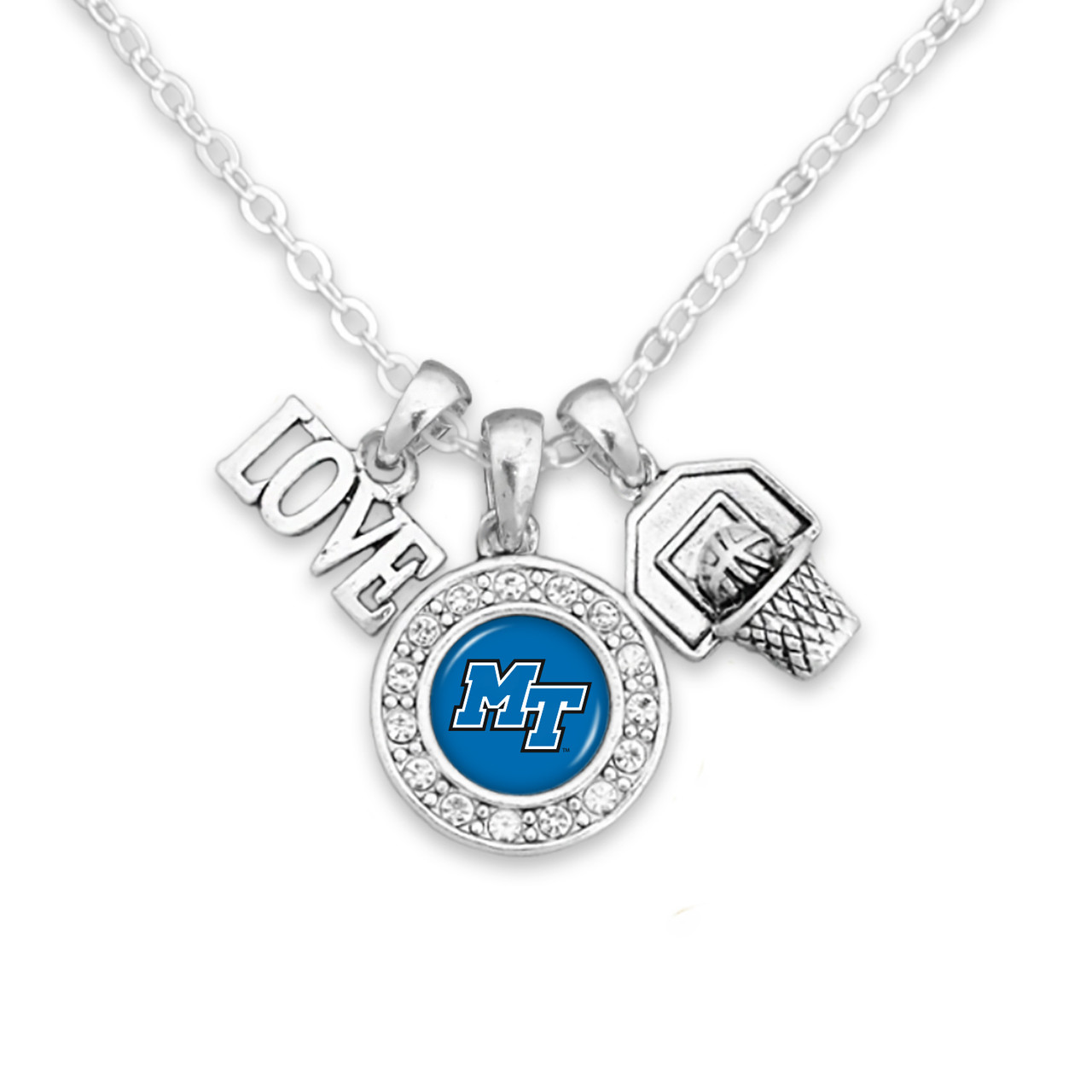 Middle Tennessee State Necklace- Basketball, Love and Logo