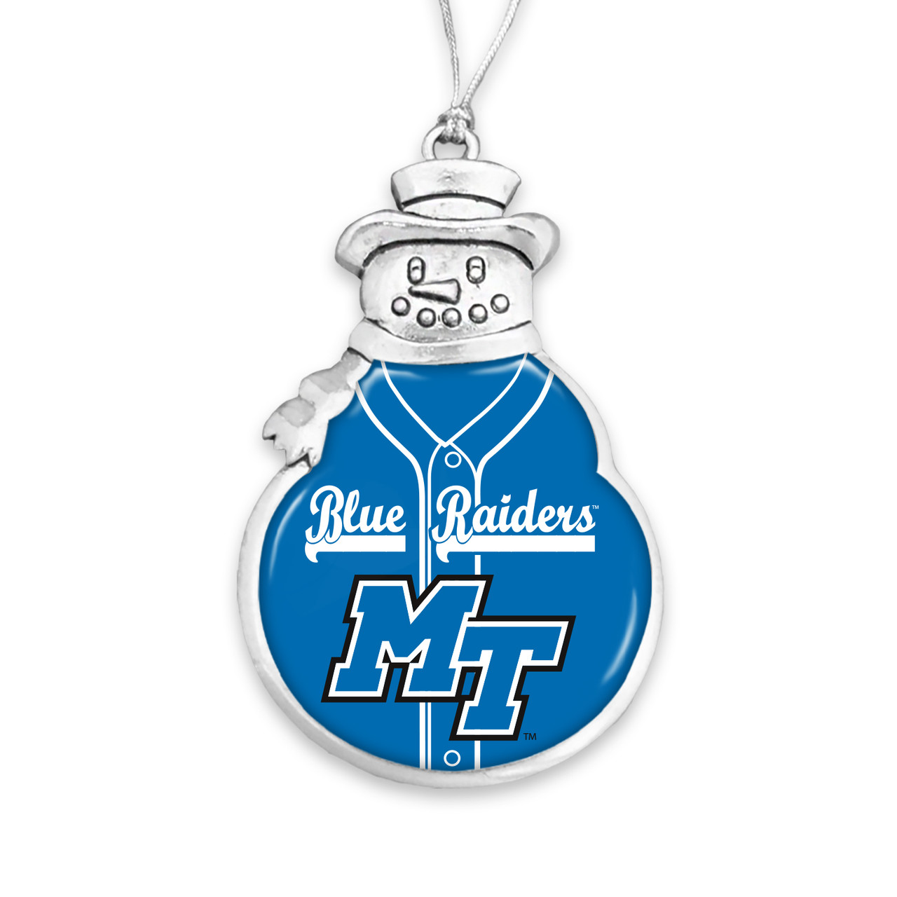 Middle Tennessee State Christmas Ornament- Snowman with Baseball Jersey