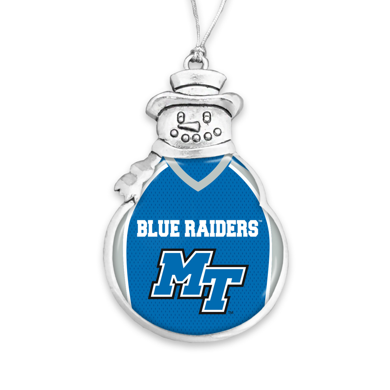 Middle Tennessee State Christmas Ornament- Snowman with Football Jersey