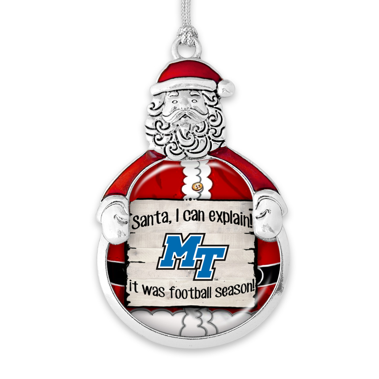 Middle Tennessee State Christmas Ornament- Santa I Can Explain