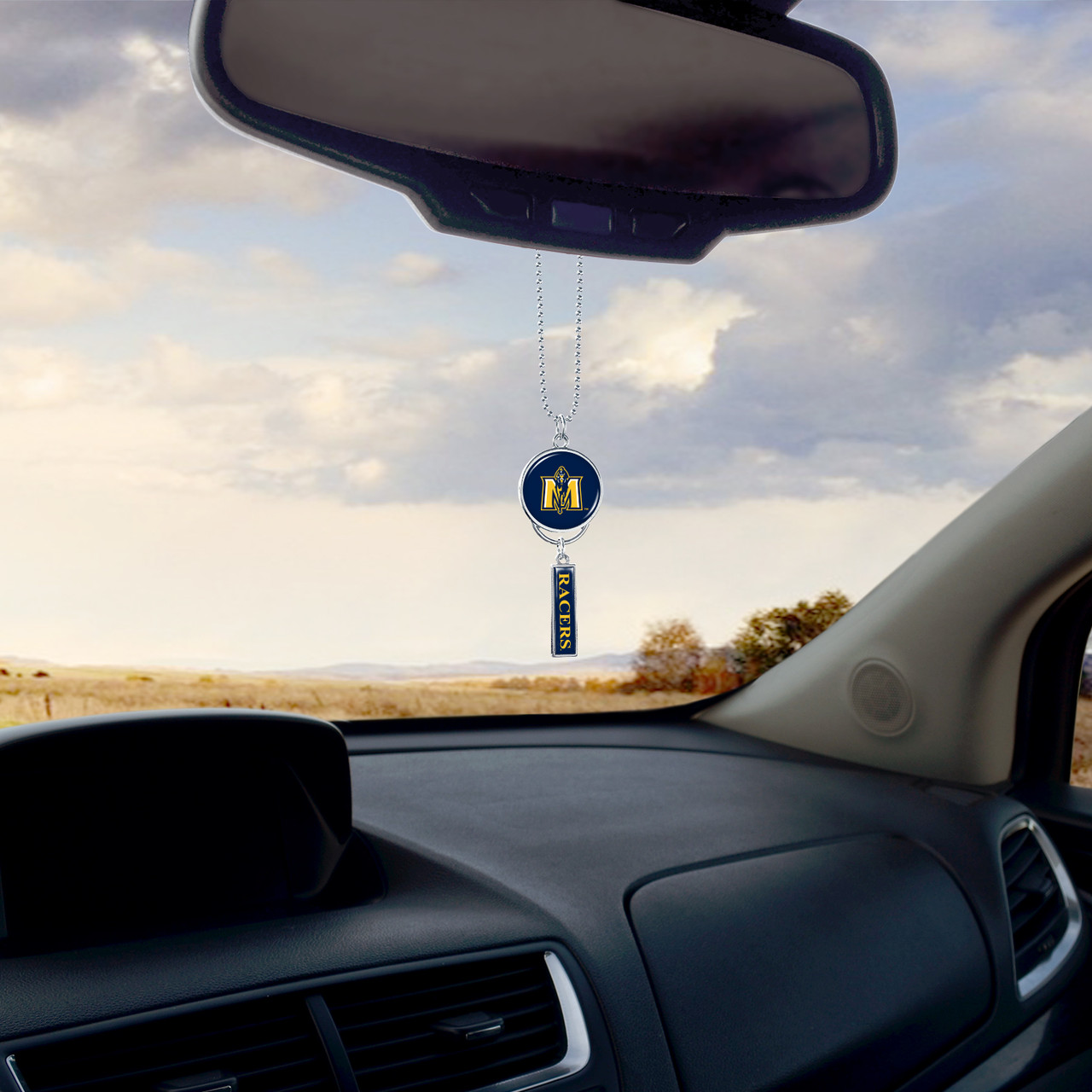 Murray State Racers Car Charm- Rear View Mirror Logo with Trifecta Bar/Nameplate