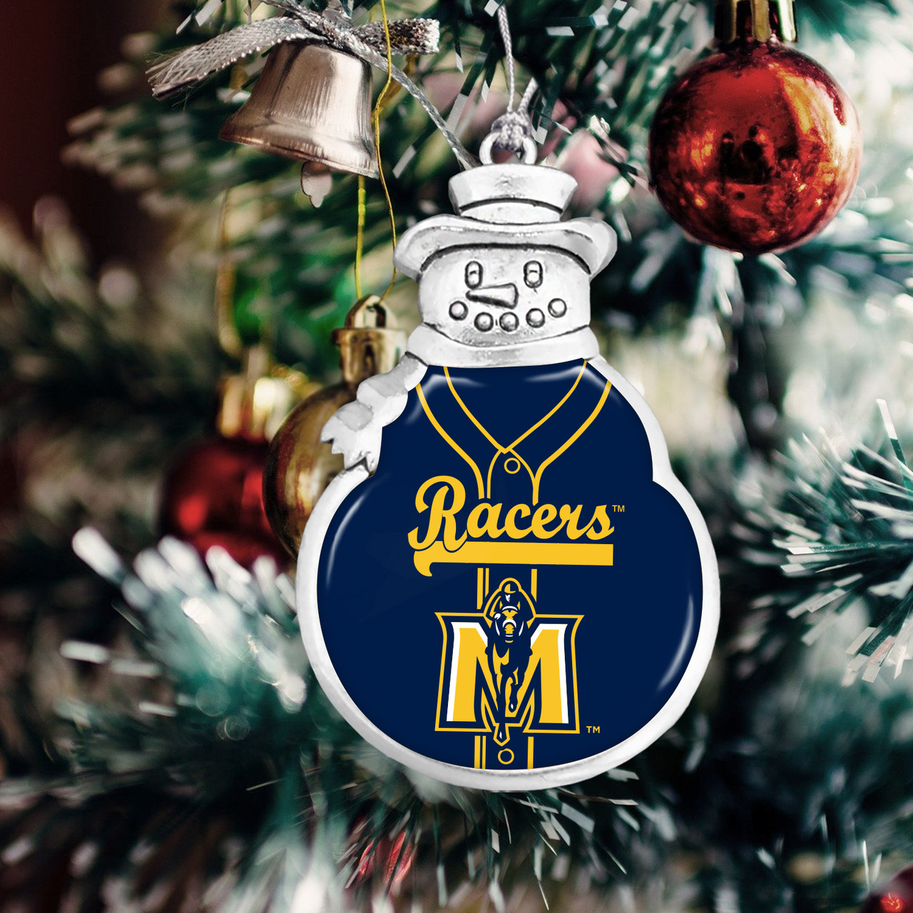 Murray State Racers Christmas Ornament- Snowman with Baseball Jersey