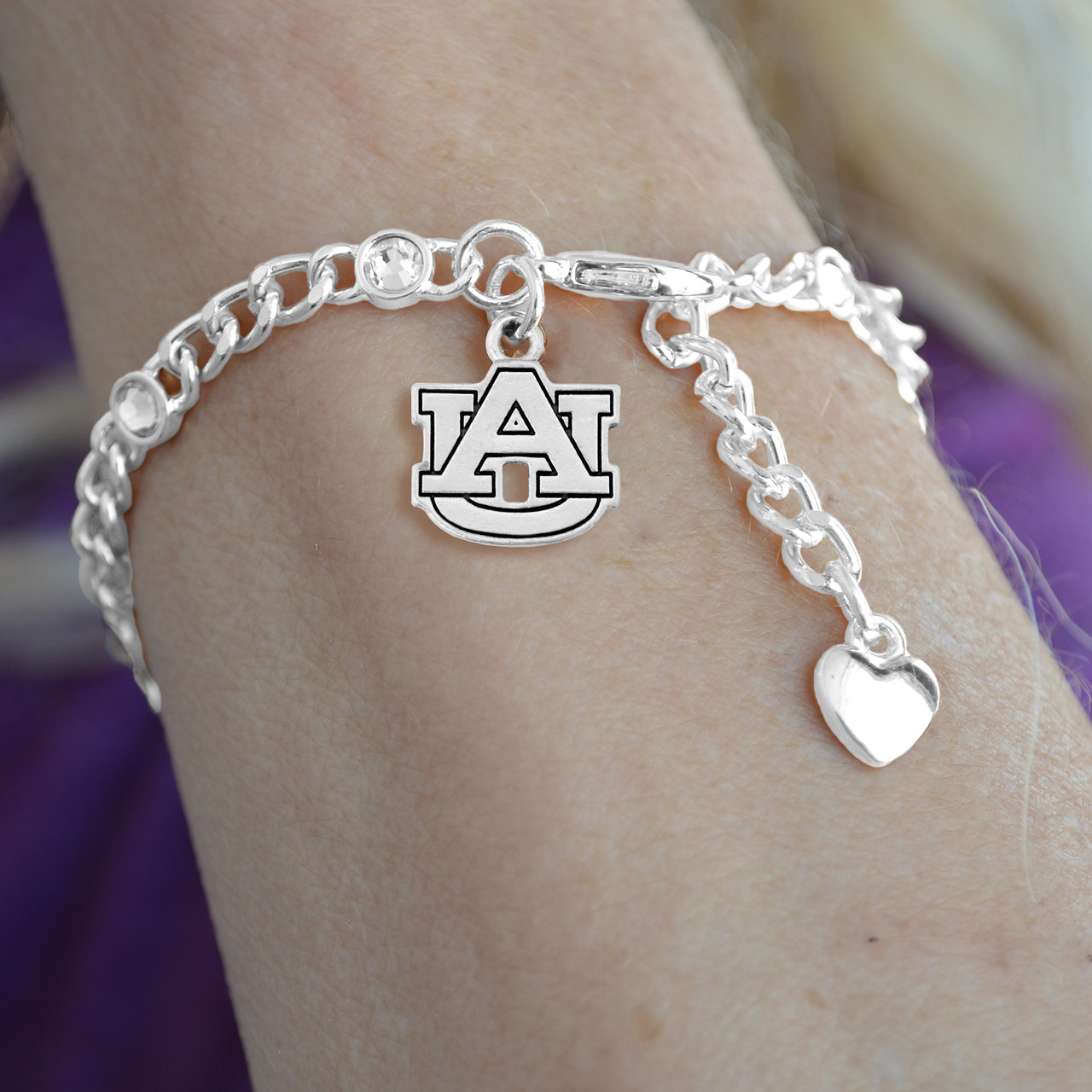 Auburn Tigers Lydia Silver Bracelet