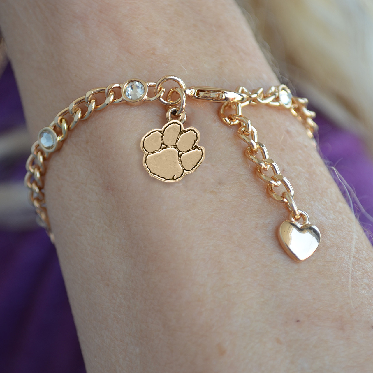 Clemson Tigers Lydia Gold Bracelet