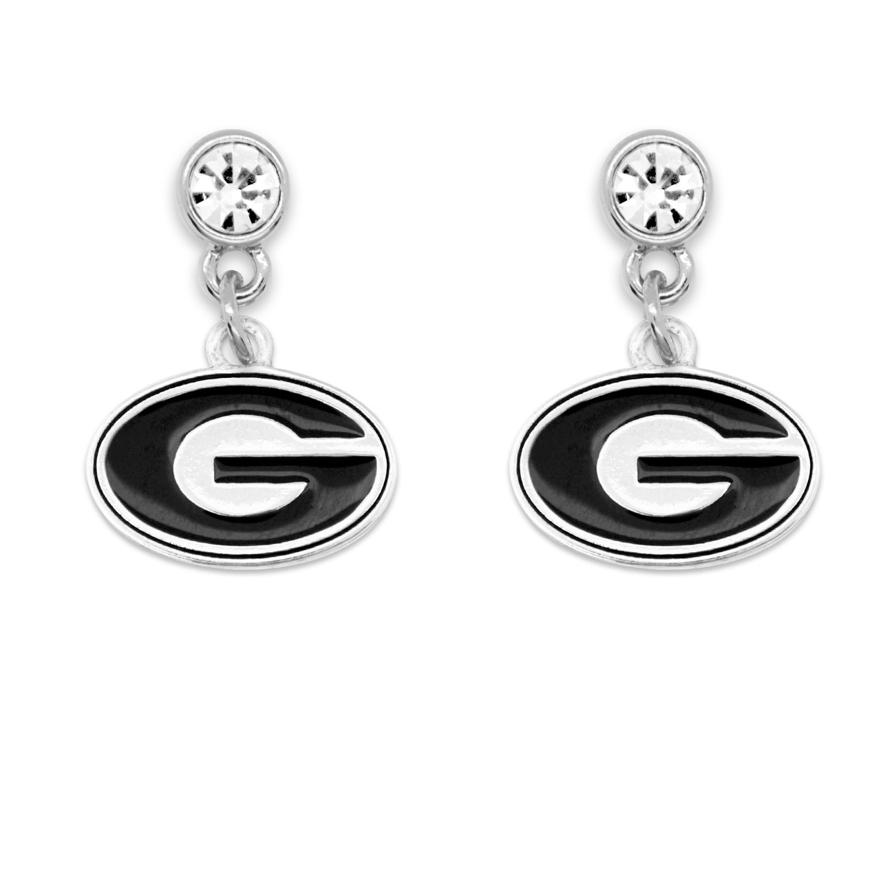 Georgia Bulldogs Lydia Silver Earrings