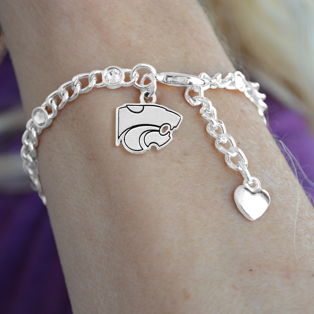 Kansas State Wildcats Lydia Silver Bracelet