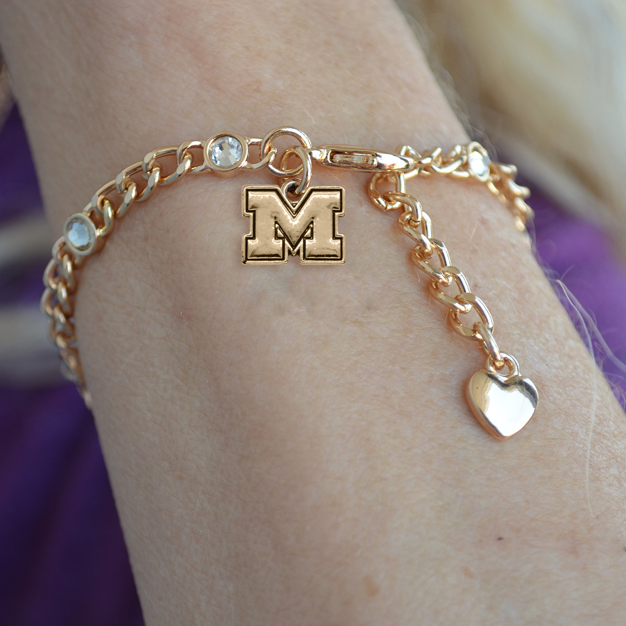 Michigan Wolverines Lydia Gold Bracelet