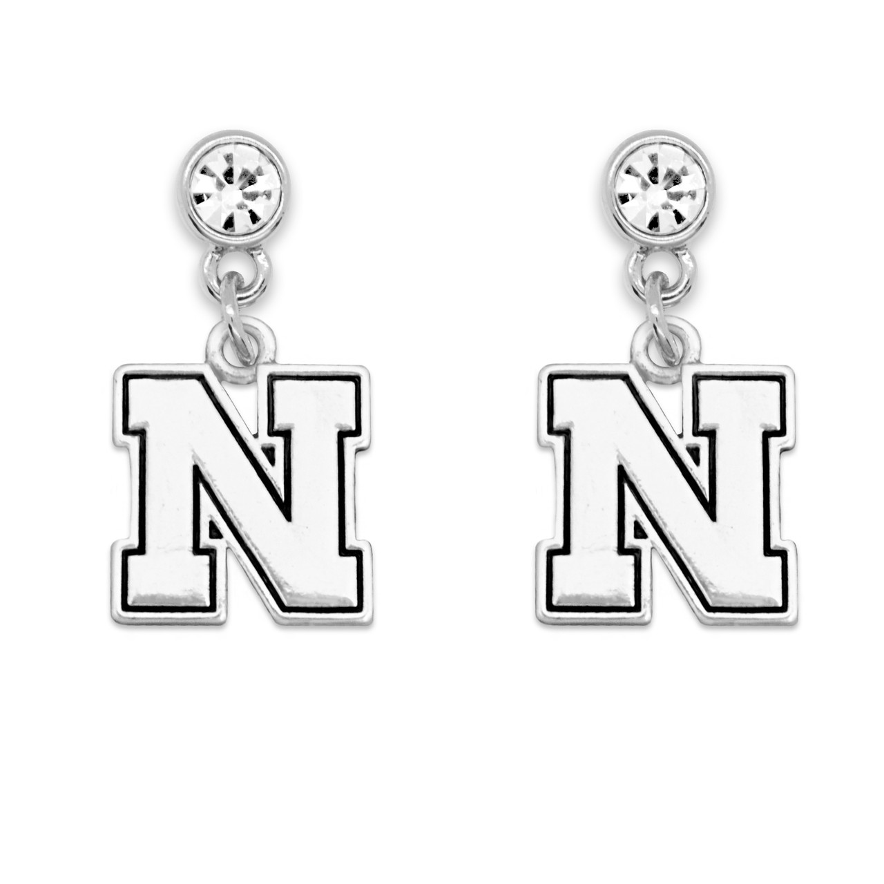 Nebraska Huskers Lydia Silver Earrings