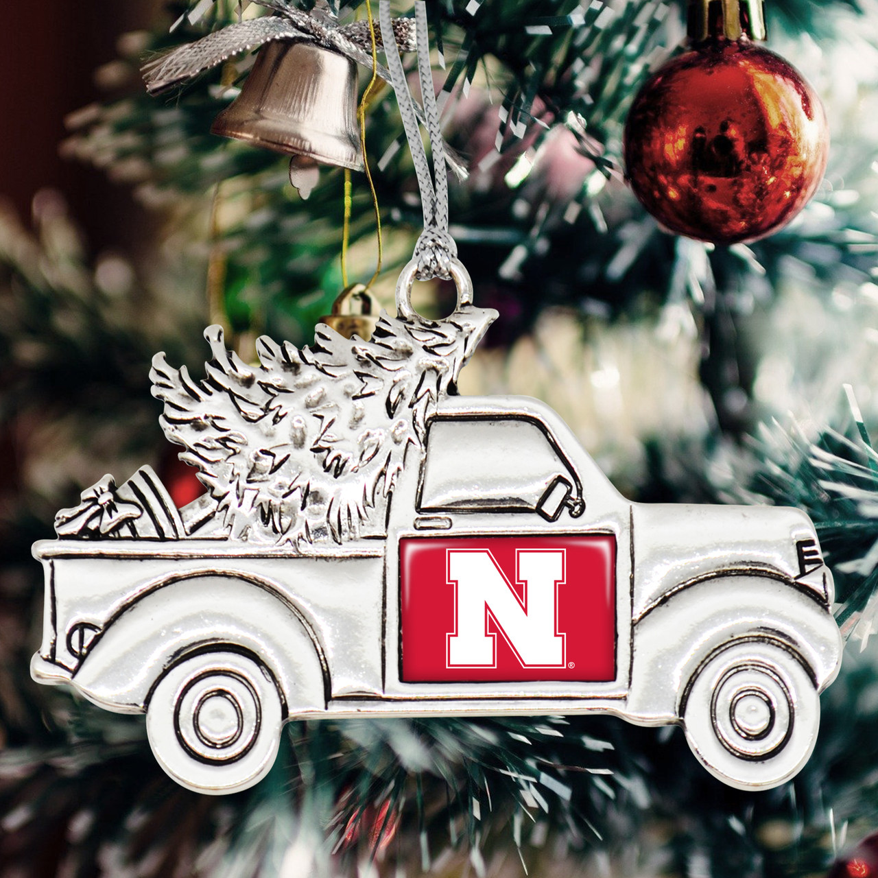Nebraska Huskers Vintage Truck Ornament