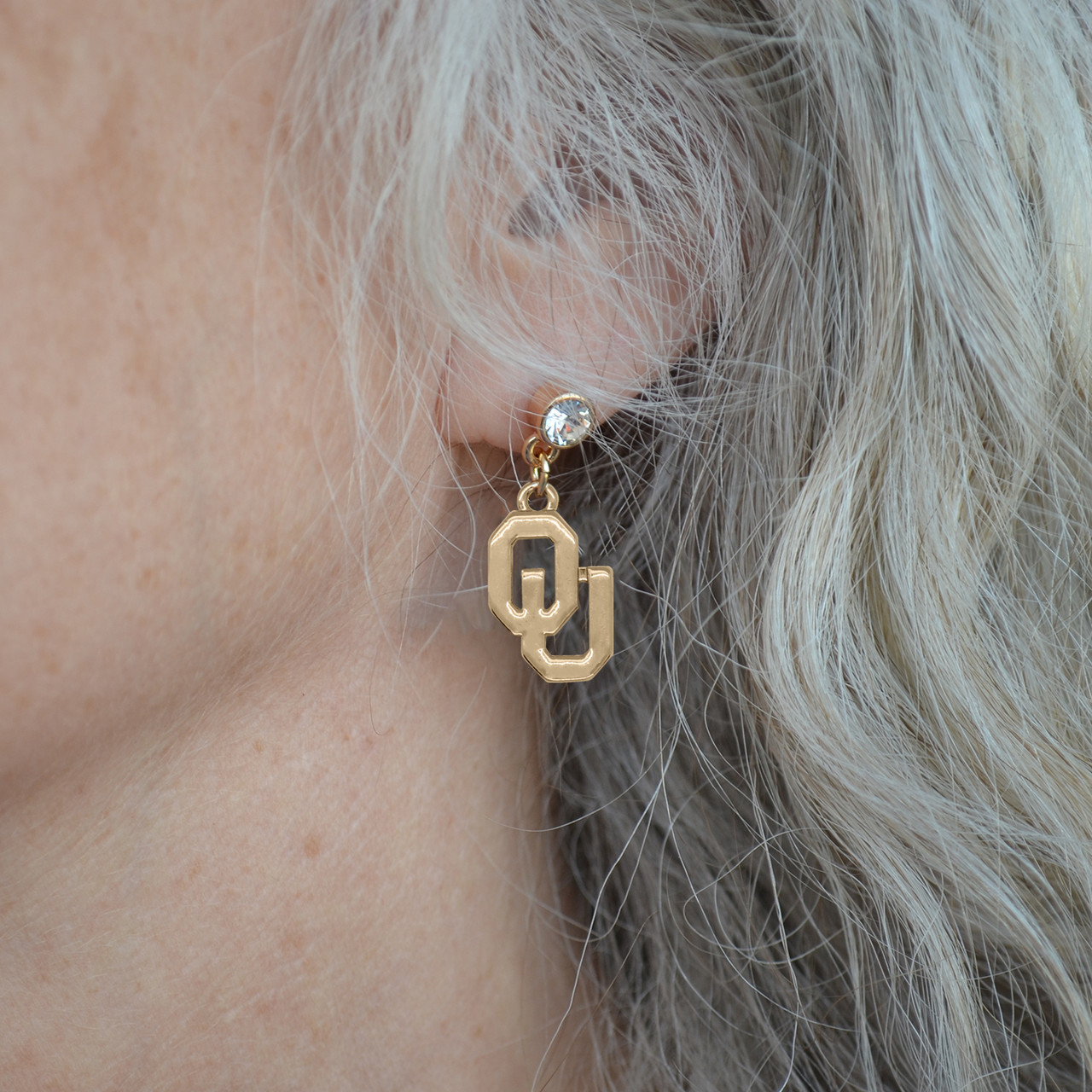 Oklahoma Sooners Lydia Gold Earrings